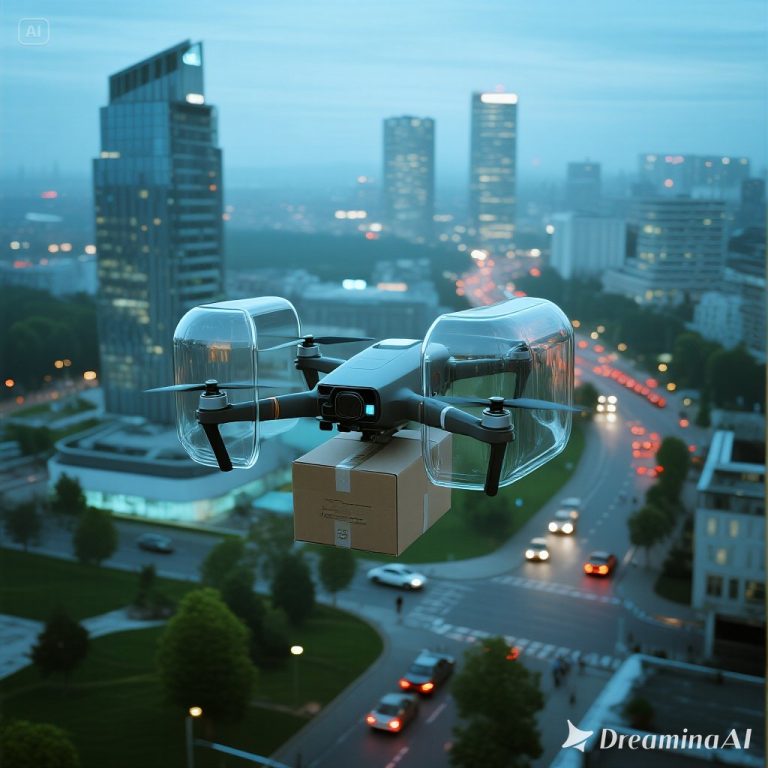 Kolase drone modern digunakan untuk fotografi, pengiriman barang, pertanian, dan keamanan.