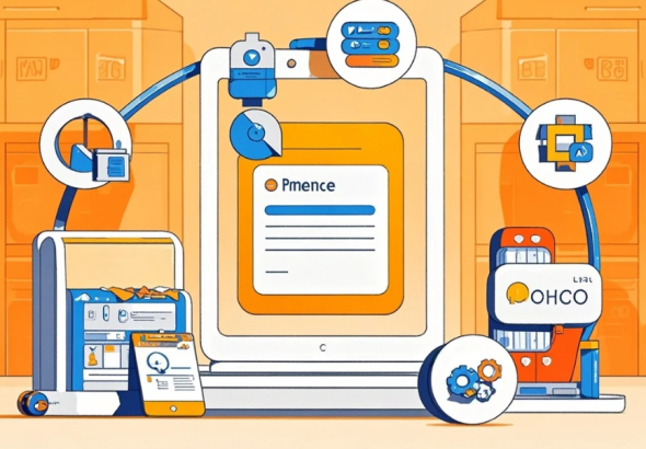 Pemilik UMKM mengelola invoice, stok, dan customer service lewat dashboard digital
